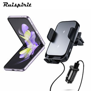 Caricabatteria da auto wireless Supporto per telefono per auto Supporto per telefono cellulare con clip per bocchetta dell'aria per iPhone Samsung Galaxy Z Flip Cradle