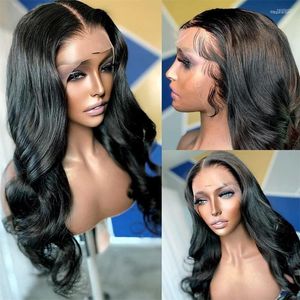Body Wave Lace Front peruca 13x4 Hd frontal para mulheres negras brasileira perucas de cabelo humano com bebê 30 polegadas