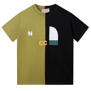 Designer Letter Gn Printing T-shirts Womens Patchwork Tees Mens Rund Neck Rands Short Sleeve Street Polos Par Fashion Summer Clothes