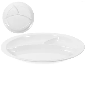 Наборы столовой посуды Белый сервировочный поднос Детская тарелка Секционные тарелки Разделенный меламиновый отсек Хранение ужина