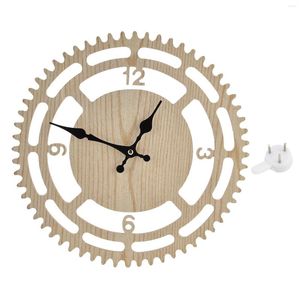 Relógios de parede industrial silencioso oco relógio de madeira para escritório quarto familiar