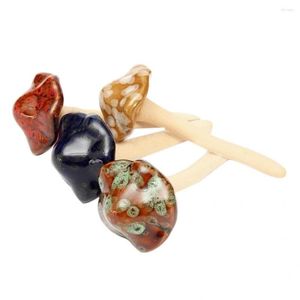 Trädgårdsdekorationer svampar skulpturer Vackra keramiska sagor attraktiva toadstoolstatyer för gräsmatta ornament