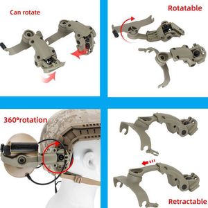 Caschi tattici Supporto per casco tattico Adattatore per binario ARC Il supporto Comtac è compatibile con l'auricolare tattico Comtac ii Comtac iii HeadsetHKD230628