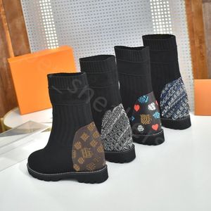 Stivali da donna Calzini lavorati a maglia stivali moda sexy Scarpe piatte firmate stivali elastici lavorati a maglia taglia 35-42 Con scatola