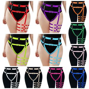 Belts Busty Women's Belt Goth Waist Chain Harness Fashion Punk Clothes Festival Rave Wear Costume Adjust Bondgae Suspender Garters