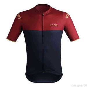 Le Col Erkek Bisiklet Jersey Mountain Bisiklet Giyim Anti-UV Yarışı MTB Bisiklet Gömlek Üniforma Nefes Beklenebilir 5PZ6X