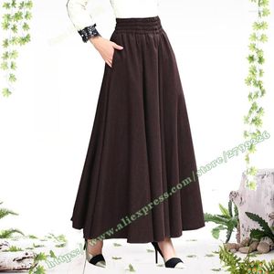Skirts 2023 Winter Female Retro Vintage Fashion Casual High Waist Black 50% Wool Woolen Warm Ladies Skirt Maxi Womens Clothing