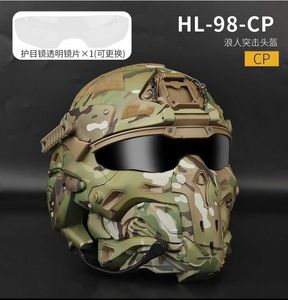 Tactical Helmets Realistic Tactics Full Face Mask Helmet Integrated Protective Equipment Personalized Cycling Video Dressing Built-in EarphonesHKD230628