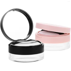 Storage Bottles 2 Pcs Powder Container Puff Portable Toilet Empty Box Makeup Containers Body Applicator Plastic Travel Foundation Baby