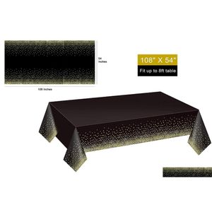 Украшение для вечеринки Delights Gold Dot Plastic Table Er - Одноразовый 54 X 108 Идеально подходит для торжеств Drop Delivery Home Garden Festive Dhjtc