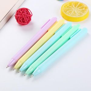 Pens 40 PCS/Lot Macaron Pres Jel Kalem Sevimli Şeker Renk 0.5 mm Siyah Mürekkep İmza Kalemler Promosyon Hediye Kırtasiye Okul Malzemeleri