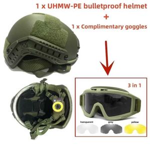 Taktische Helme Taktischer ballistischer High-Cut-Helm ACH High-Cut-PE-Helm von hoher Qualität NIJ IIIA Quick Wendy's Suspension Pad Ballistic-HelmHKD230628