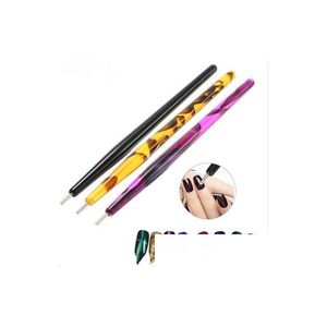 Punteggiatura Strumenti Nail Art Penna Pennello Acrilico Fai da te Magia Consigli 3D Cat Eye Polish Gel Uv Pittura Magnete magnetico Manicure Kd Drop Delivery Dhkeh