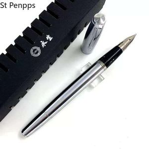 Pennor St Penpps 601A Vacumatisk kolv typ Fontänpenna stål Ink Pen Silver Cap F Nib Stationery Office School Supplies Writing Gift