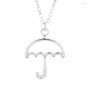 Pendant Necklaces Sun Umbrella Parasol Charm Necklace Hollow Rain Brolly Bumbershoot Rainwear Chain Jewelry GiftPendant Gord22