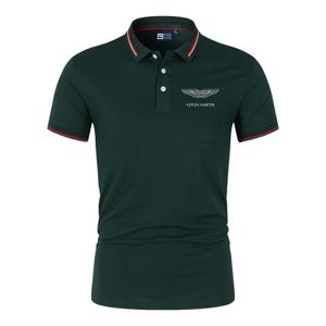 Herrpolos premium kort ärm Aston Martin Polo Shirt Men's Polo Collar Summer Fashion Casual T-shirt Luxury Men's Wear 230628