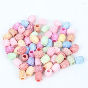 Beads 100pcs/lot Mixed Positioning Tube Acrylic Charm Loose Spacer For Jewelry Making DIY Needlework Bracelet Accessories