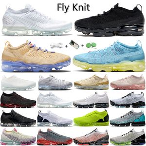 Fly Knit Mens Scarpe da corsa Sneaker 1 2 3.0 Triple Nero Bianco Rosa Oreo Glow Green Particle Grey Blue Fury Pure Platinum Zebra USA Uomo Donna Scarpe da ginnastica Sport Sneakers