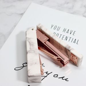 Stapler Marble Golden Rose Gold Stapler изысканный практический офис принадлежности для домашнего офиса для офисного дома для офисного дома