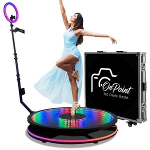 360 Photo Booth Stage Lighting Automatic Rotating Selfie 360 Camera Photo Booth Spin Stand 360 Degree PhotoBooth Machine for Parties