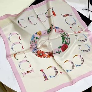 Designer silk square scarf fashion letter edge printing hundred matching scarf soft decorative women's section silk scarf temperament flowing woman