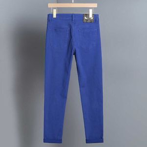 Herren Jeans Designer Frühling/Sommer Neu für Light Luxury Korean Edition Dünne elastische Füße Slim Fit Cotton Bullet Personalisiert Blue Monster RVLO