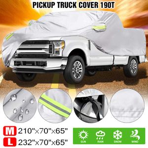 Covers 190T Pickup Truck Full Waterproof Car Cover Against Debris Windproof UV ProtectionHKD230628