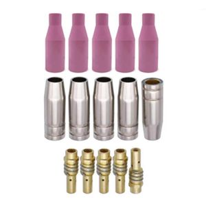 LastOortsen 15pcs 15ak for binzelトーチ/銃消耗品電極リンクロッドヒントmig溶接マシン用グースネックベンド