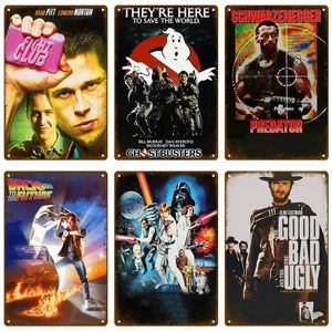 Cinema Retro Metal Sign Poster Vintage Wall Poster Science Fiction Film Tin Sign Decorative Wall Plate Kitchen Plaque Metal Vintage Decor Accessories w01