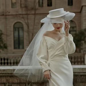 2022 NOWOŚĆ WYSOKI WILY FRANCUSKI FRANCUSKI BRIDAL HAT Znakomita moda Studio Photo Sesja zdjęciowa Wedding Akcesoria