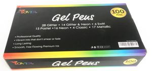 Markörer 100 färger Creative Flash Gel Pennor Set Glitter Gel Pen for Adult Coloring Books Watercolor Pen Oly Gel Pen Art Markers