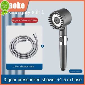 High-Pressure Shower Head with Switch, Gun Grey Waterproof Shower Nozzle