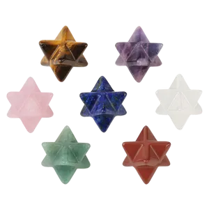 20mm Natural Crystal Agate Stone Melcaba Eight Pointed Star Pendant DIY Necklace Earring Jewelry Accessories