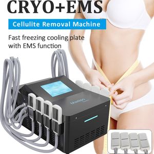 Máquina de redução de celulite de fornecimento de fábrica EM Slim EMSzero Massagem muscular profunda Contorno corporal Crioterapia Máquina de criolipólise de congelamento de gordura 8 EMS Cryo Pads