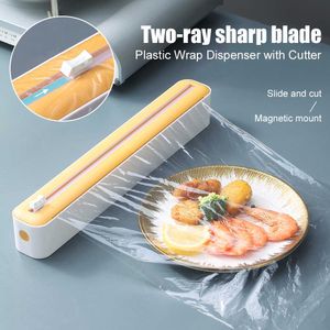 New Magnetic ABS Wrap Dispenser Cling Film Dispenser Plastic Wrap Dispenser Aluminum Foil Parchment Paper Injector Kitchen Tool
