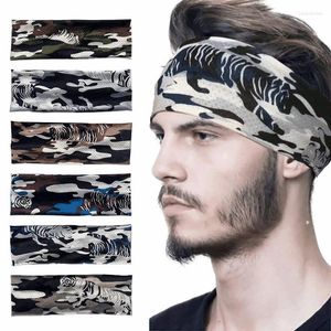 Bandanas Seide Camouflage Sport Stirnband Haar Zubehör DIY Kopfbedeckung Atmungsaktive Elastische Yoga Band Mode Männer Im Freien