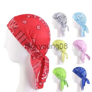 Bandanas Unisex Women Men Bandana Hat Stretchy paisley Durag Print Breathable Chemo Turban Fashion Headwrap Headwear Pirate Head Scarf x0628