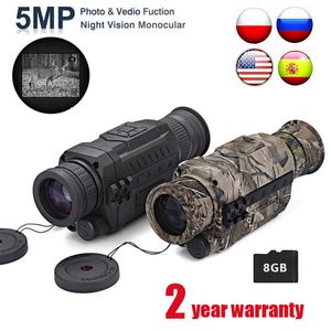 Telescope Binoculars WG540 Infrared Digital Night Vision Monoculars with 8G TF card full dark 5X40 200M range Hunting Monocular Night Vision Device HKD230627