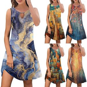 Gündelik Elbiseler Moda Yaz Kadınlar Için Trendy Boho Çiçek Baskı Cover Up Ekip Boyun Juniors Maxi Elbise Uzun