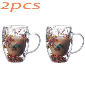 Bicchieri da vino Bicchiere in vetro a doppio strato Bicchieri Fiore secco Lumaca di mare Alta borosilicato Succo di caffè Latte Birra Vino Whisky Tazza Bicchieri Tazza 230627