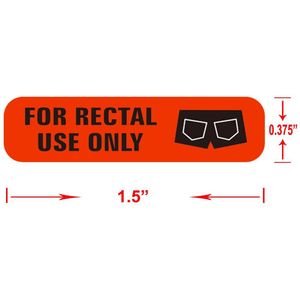 Stickers 500"for Rectal Use Only" Stickers Waterproof 1.5" x 3/8" Fluorescent Orang Stickers with Permanent Adhesive (Orange)