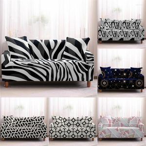 Stol täcker zebra geometri stretch slipcover sektion elastisk soffa täckning för vardagsrum soffan l-form fåtölj 1/2/3/4-sitsig