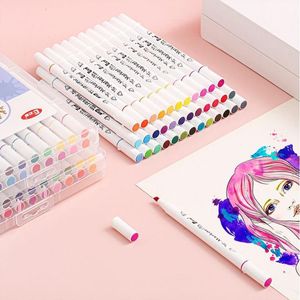 İşaretçiler Markerlar 36 Renk Sketch Art Marker Kalem Çift Tip Kalem Sanatçı Manga Markers Sanat Malzemeleri Okul Suluboya Kalem Kırtasiye