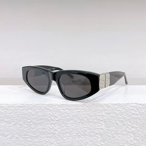 Black Grey Cat Eye Solglasögon 0095 Crystal Stones Kvinnor Sunnies Gafas de Sol Designer Solglasögon Occhiali da Sole UV400 Protection Eyewear