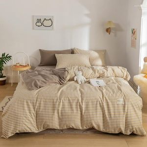 Bedding Sets Japanese-style Inkless Washed Cotton Brush Bed On Four-piece Set Of Student Dormitory Linen Quilt Cover