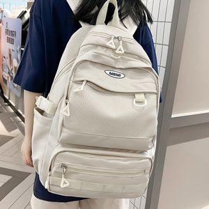 Mochila escolar feminina de cor sólida, multibolsos, bolsa de viagem para mulher grande, mochila escolar de alta qualidade para adolescente, menino, livro, mochila 230627