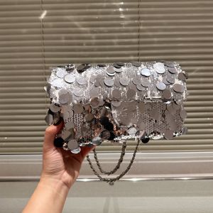 channel shoulder bags CF sequin Fashion designer handbag Flap Clutch Crossbody wallet women Diamond Lattice messenger Silver hardware