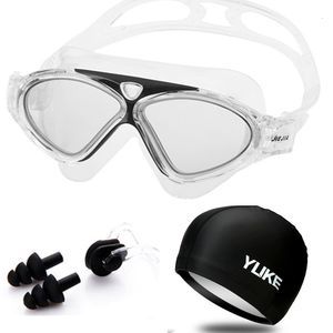 Goggles Frame Arena Swimming Goggles Anti-dimma vattentäta vuxna poolglasögon med öronpropps badmössa för män Kvinnor Sport Diving Eyewear 230627