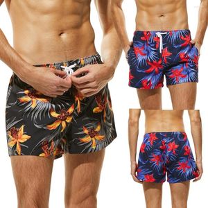 Mutande Uomo Costumi da bagno da spiaggia Pantaloni da bagno floreali per pantaloncini da bagno traspiranti in nylon Pantaloncini Slim Wear W0329