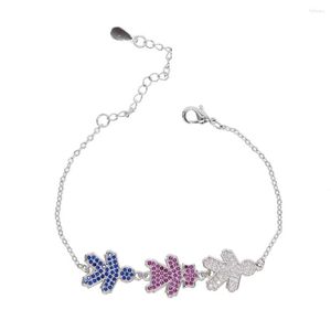 Charm Bracelets Micro Pave Cz Lovely Cute Girl Boy Heart Link Chain Bracelet Fashion Sweet Adorable Jewelry